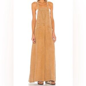 Free People Distressed Cotton Overalls